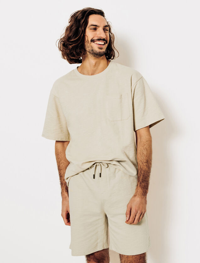 Tee shirt matière éponge col rond