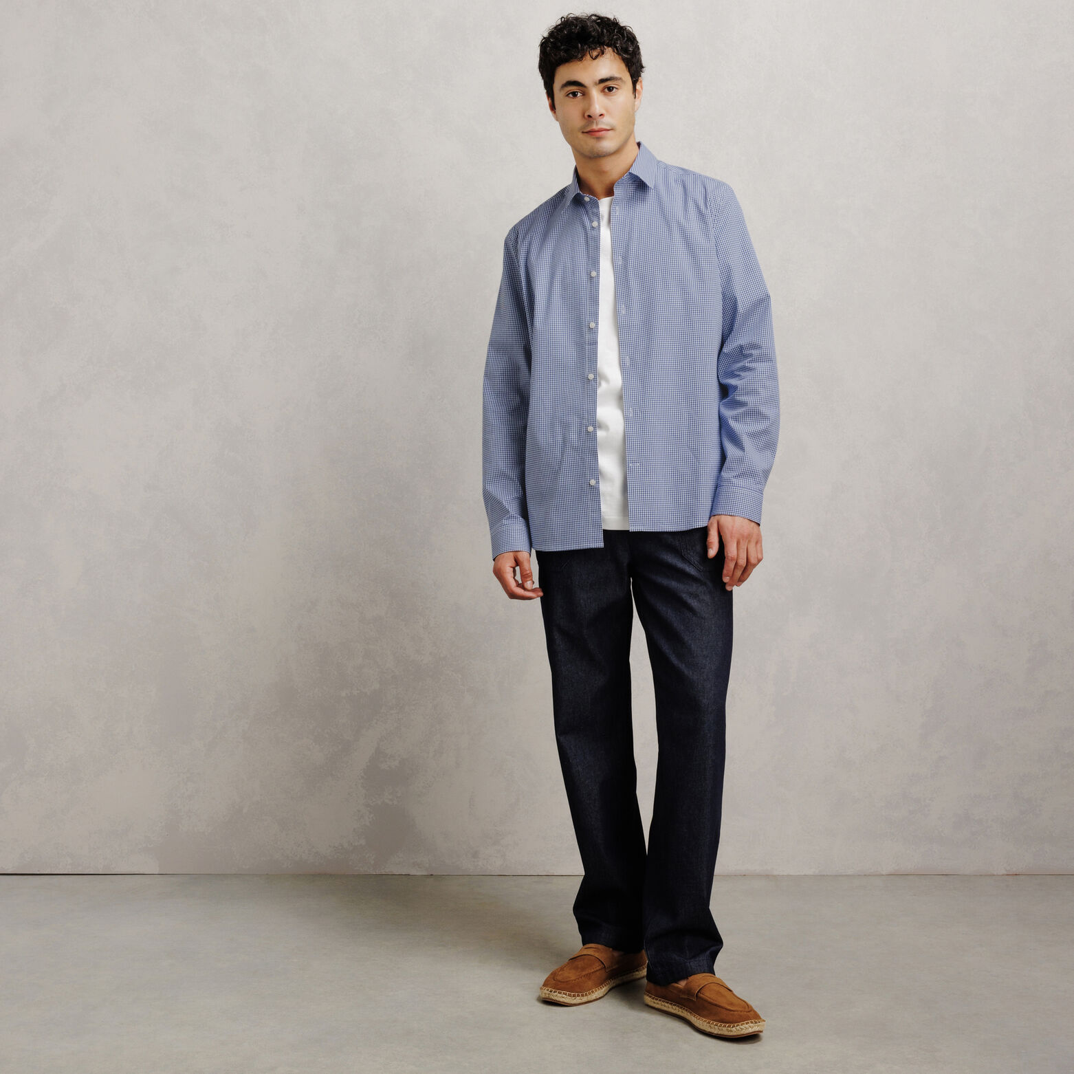 Chemise 100% coton slim &agrave; carreaux