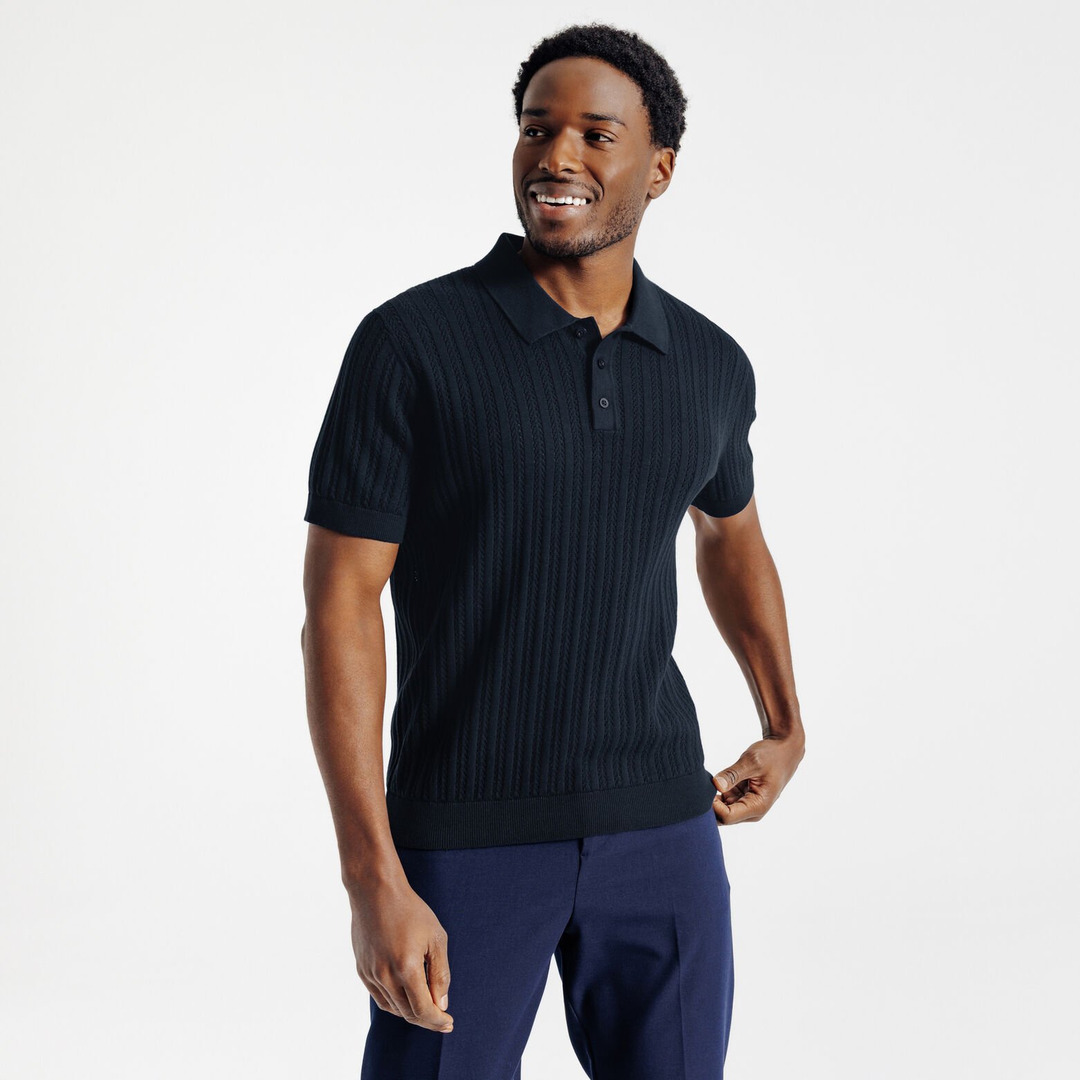 Polo en maille manches courtes jeux de points