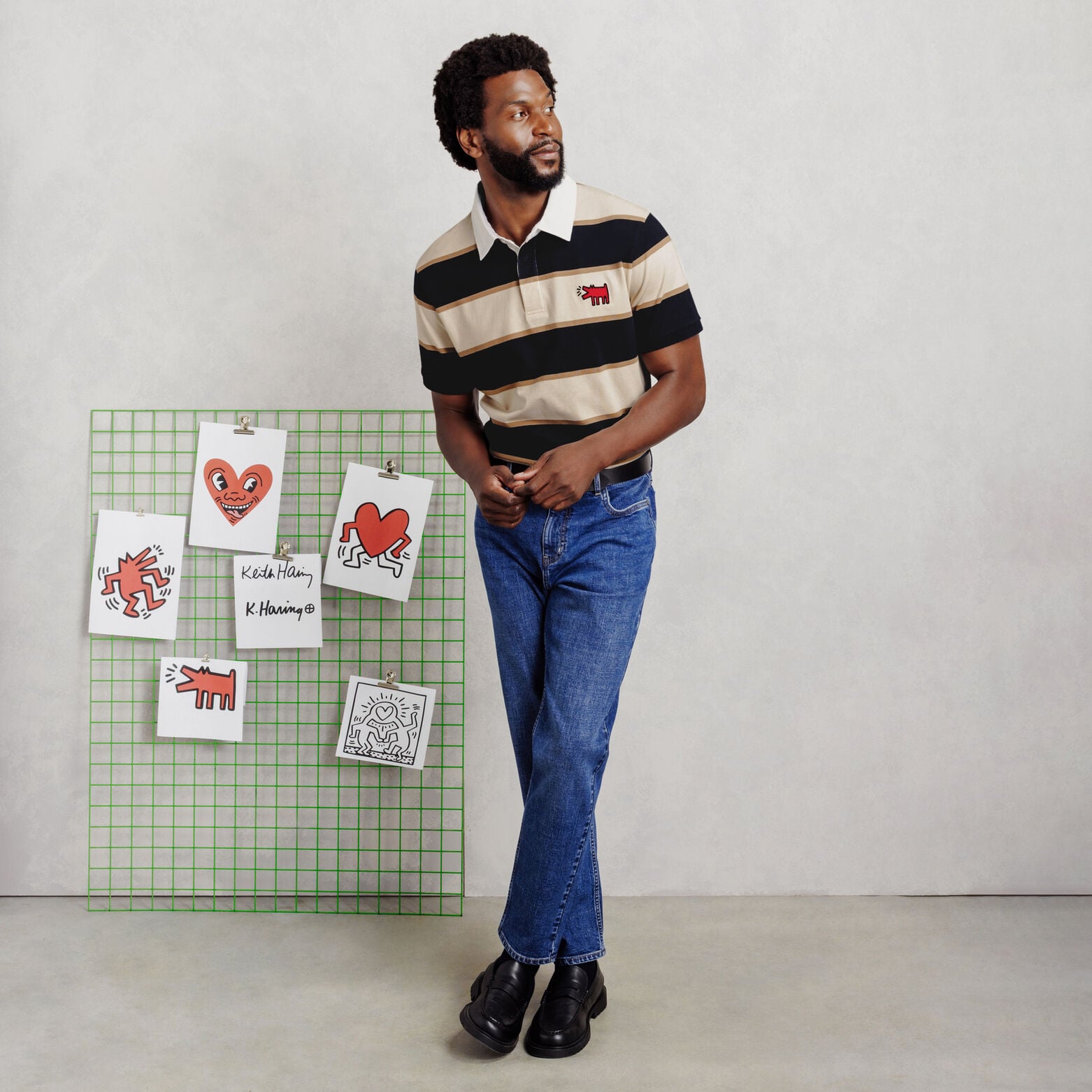 Geborduurde polo korte mouwen licentie Keith Harin