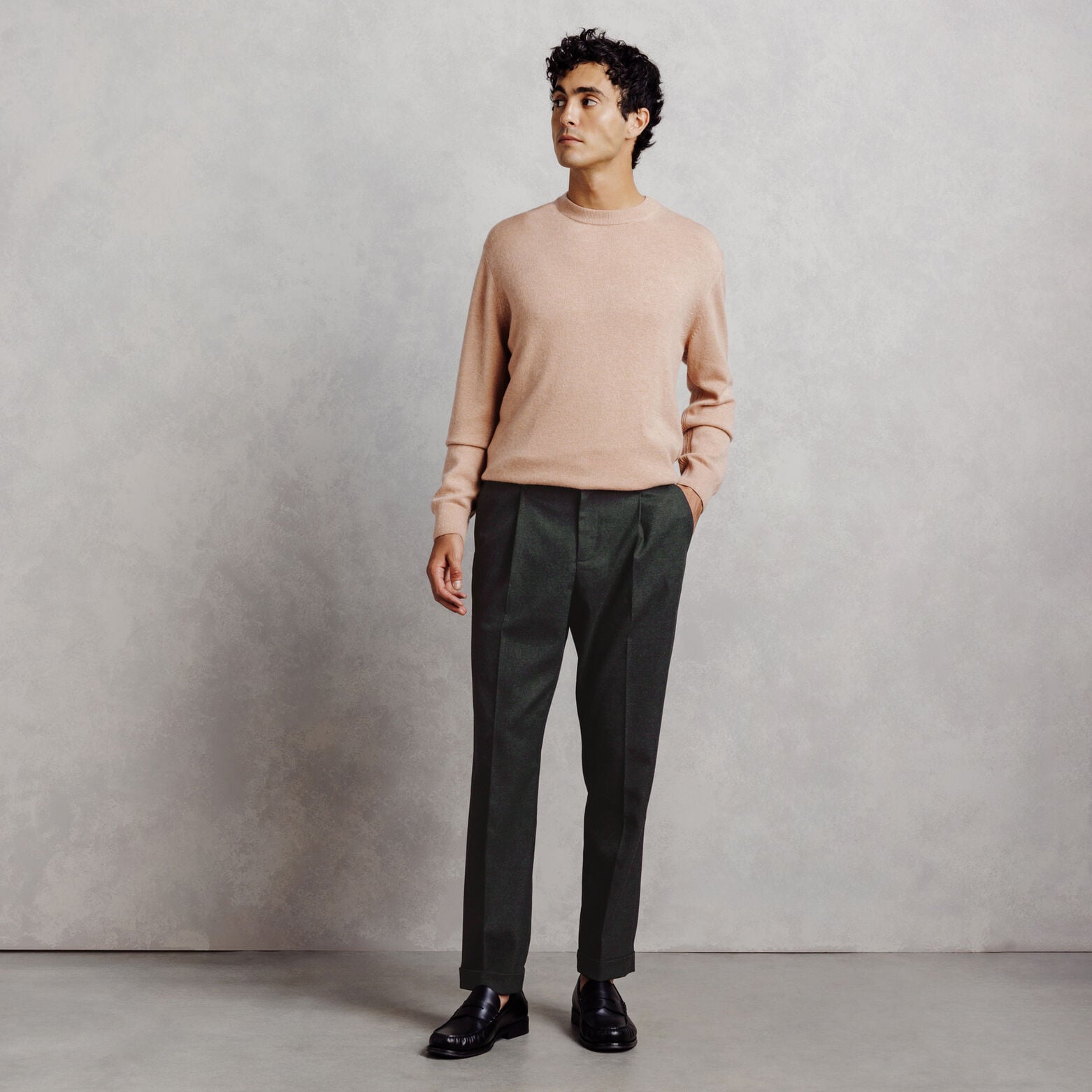 Pantalon tapered flanelle