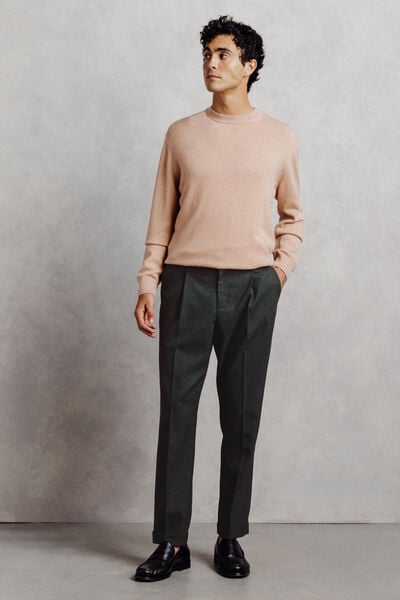 Pantalon tapered flanelle