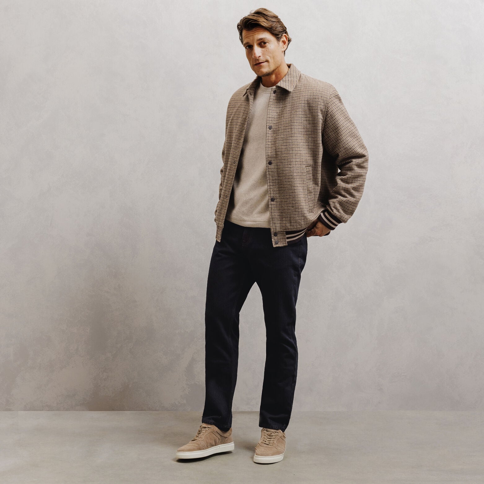 Jean straight revers color&eacute; 100% coton