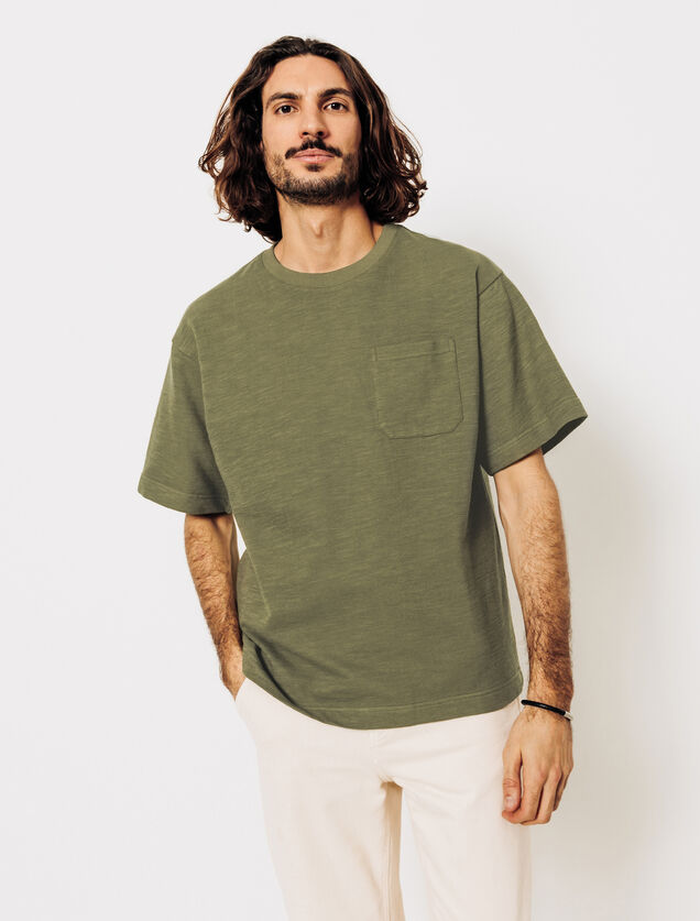 Tee shirt matière éponge col rond