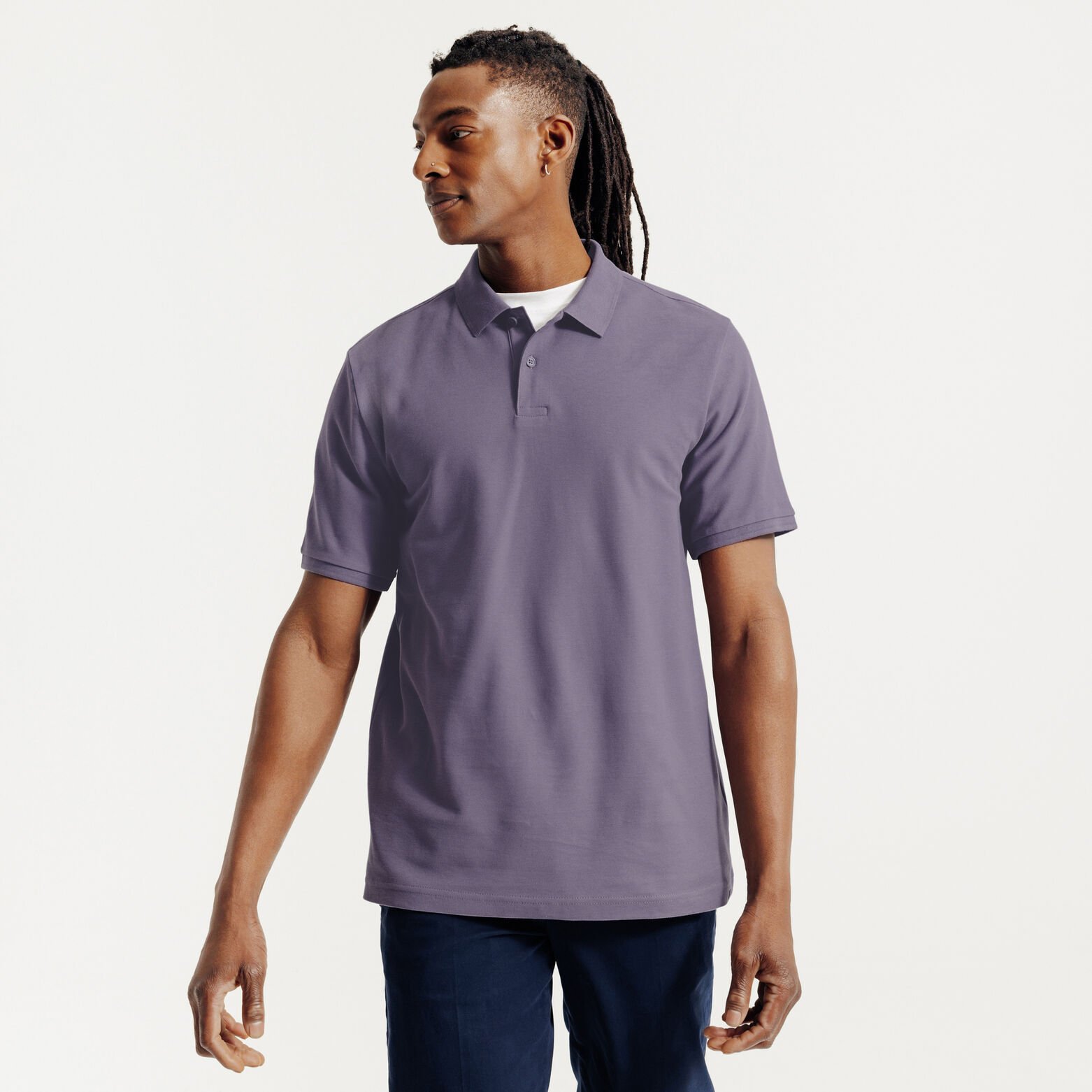 Effen polo in piqu&eacute;katoen met korte mouwen