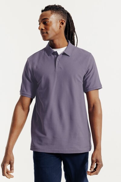 Effen polo in piqu&eacute;katoen met korte mouwen