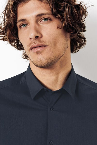 Chemise slim unie coton