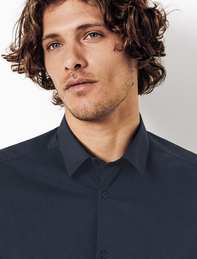 Chemise slim unie coton