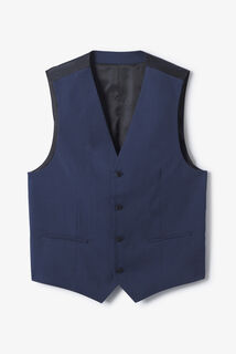 Slim fit kostuumgilet met pied-de-puce-motief