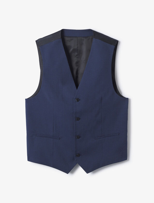 Slim fit kostuumgilet met pied-de-puce-motief