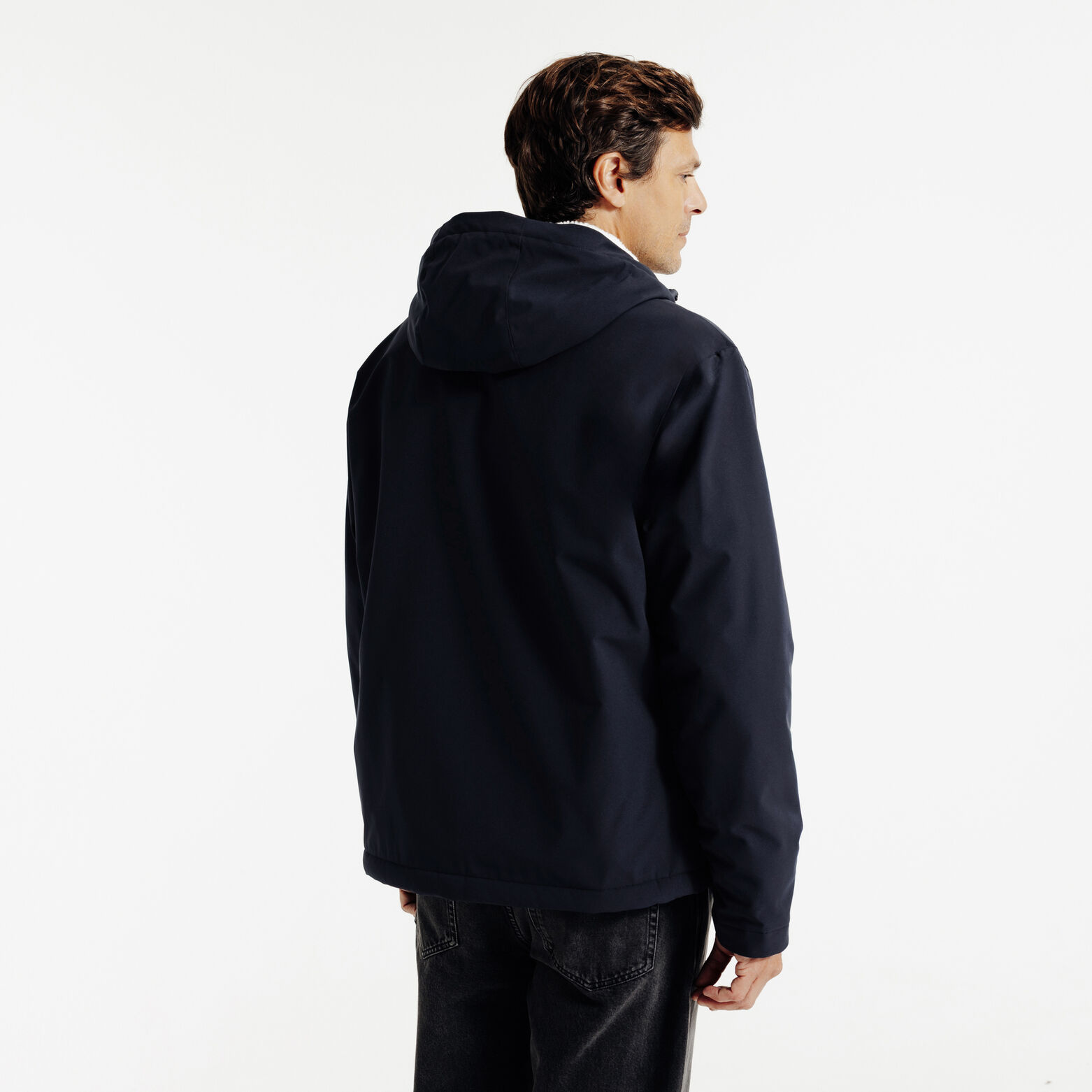 Blouson à capuche doublé en sherpa