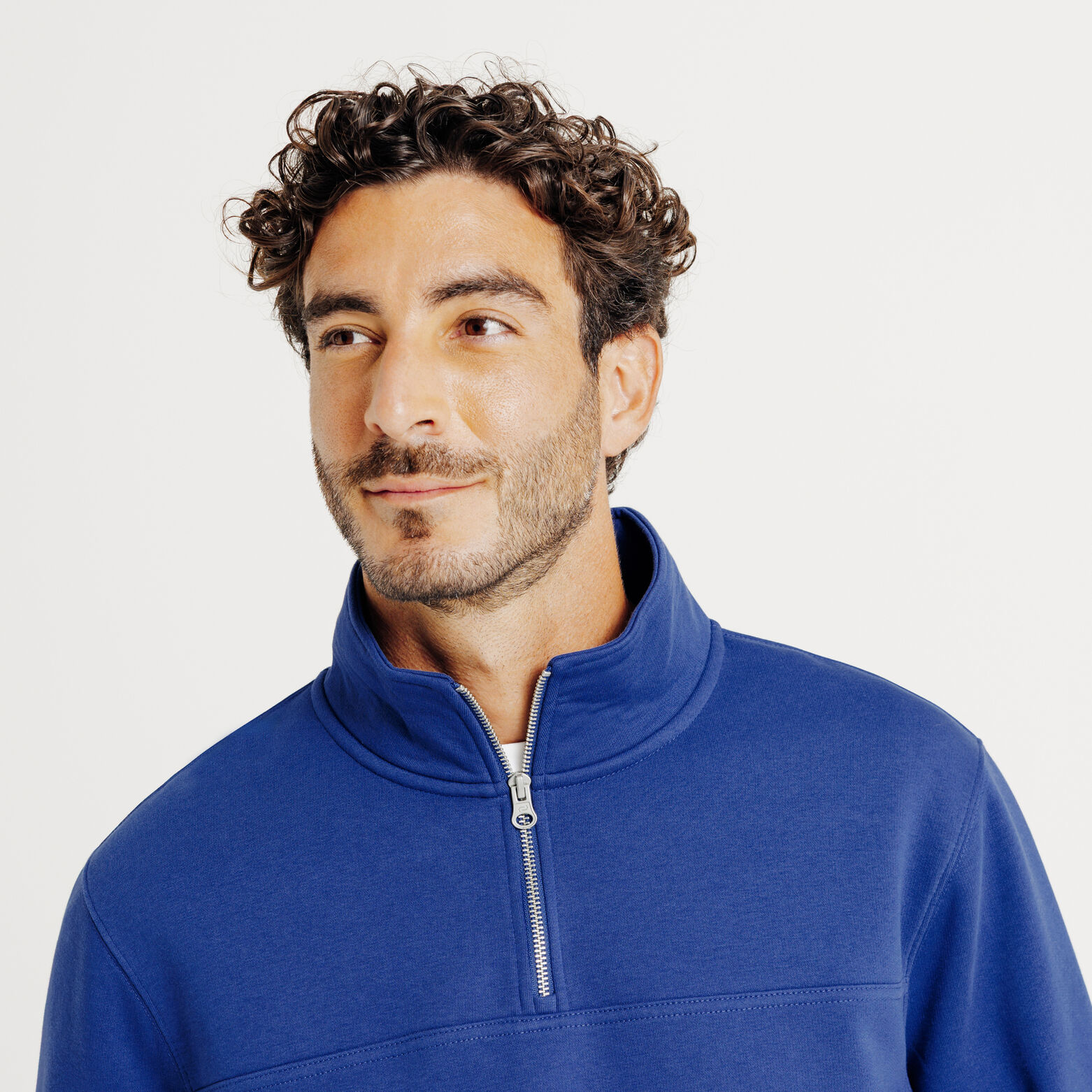 Sweat col montant zippé uni