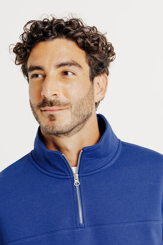 Effen sweater met opstaande ritskraag