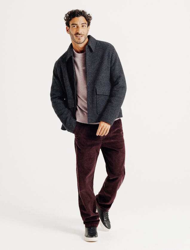 Blouson en laine col chemise