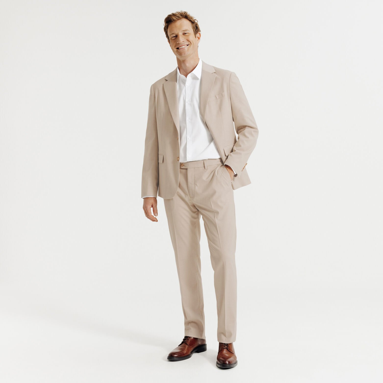 Comfort fit kostuumbroek in twill