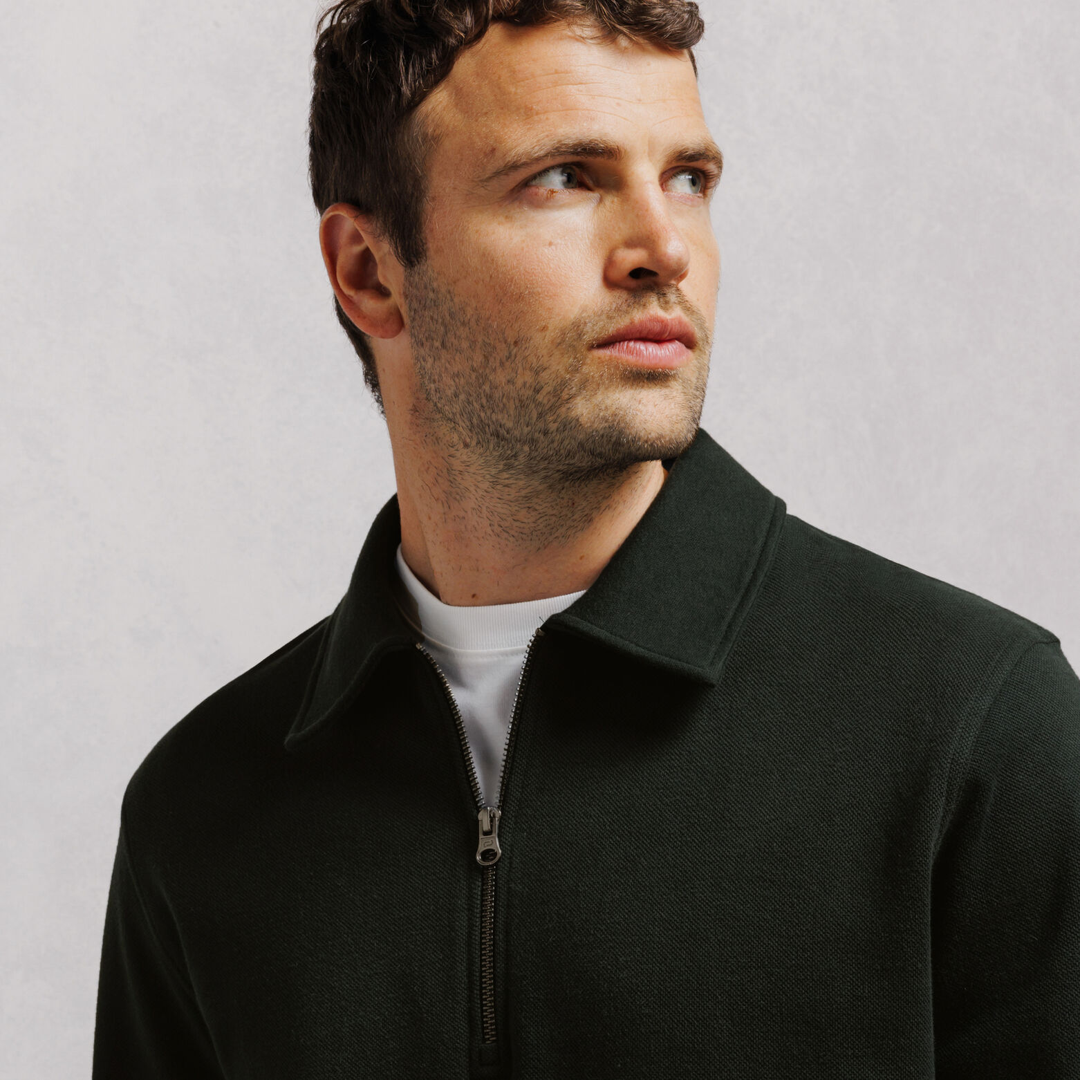 Sweat col polo zipp&eacute; uni