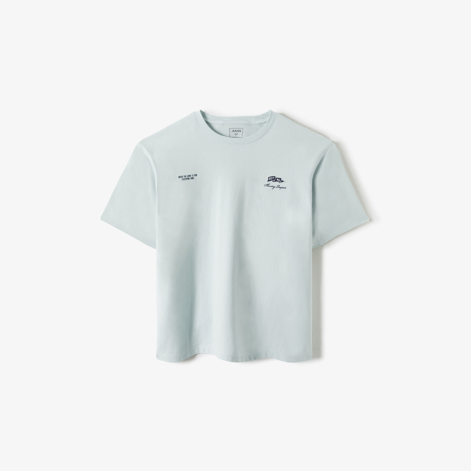 Tee shirt en coton brodé et imprimé devant