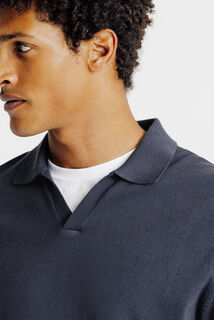 Polo en maille manches longues col resort