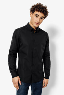 Chemise slim unie coton repassage facile