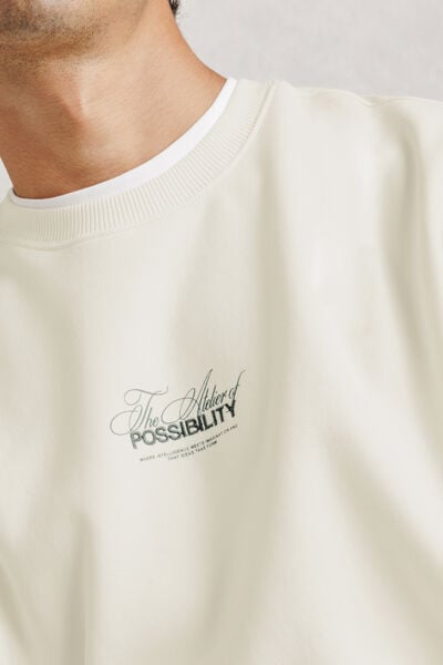 Sweater met ronde hals en print voor- en achteraan
