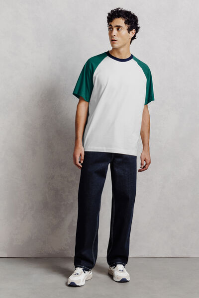 Tee shirt raglan contrast&eacute;