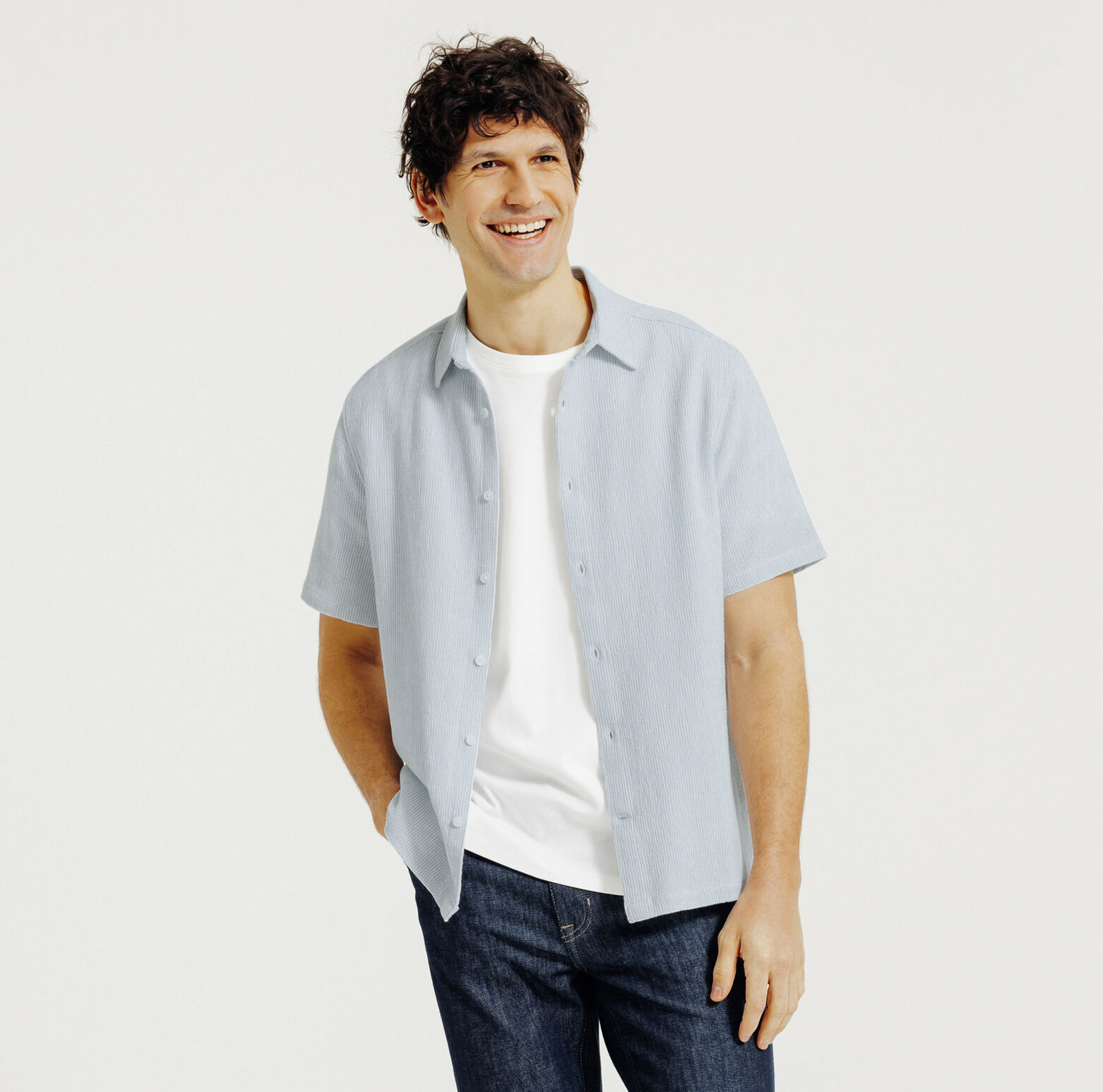 Effen gebreid hemdje in katoen 