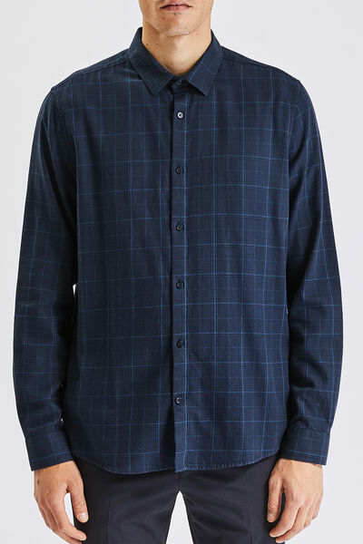 Chemise Pepe Jeans Homme En Flanelle - Bleu à Carreaux - Taille M - Coton Et Lin