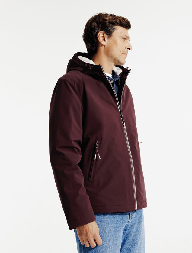 Blouson à capuche doublé en sherpa