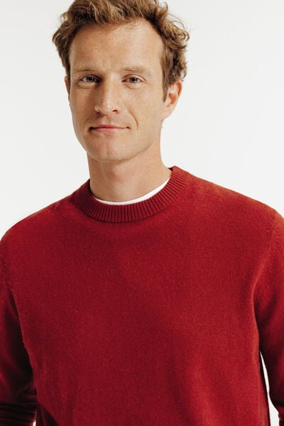 Pull col rond mérinos cachemire