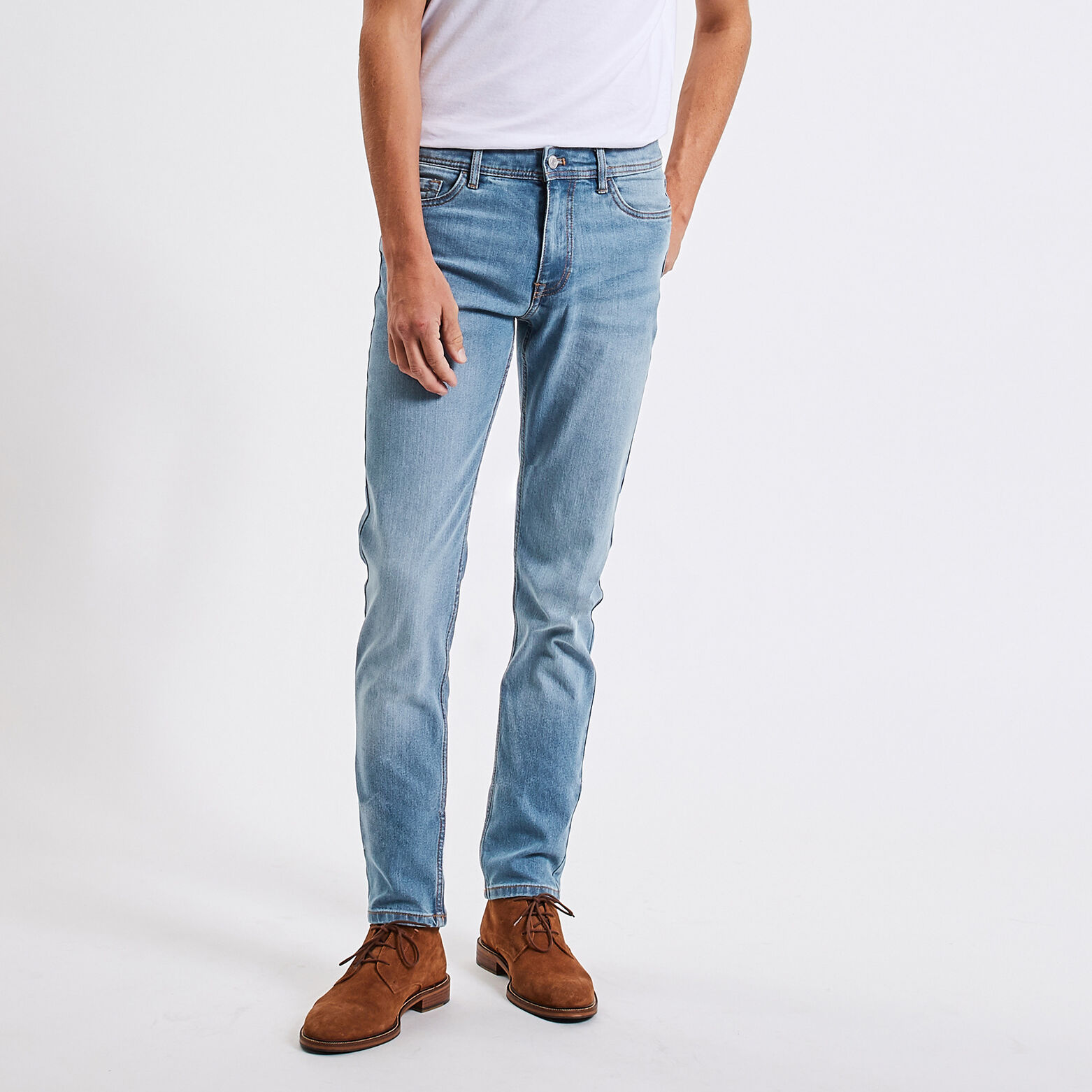 Jean straight en coton et polyester recyclés
