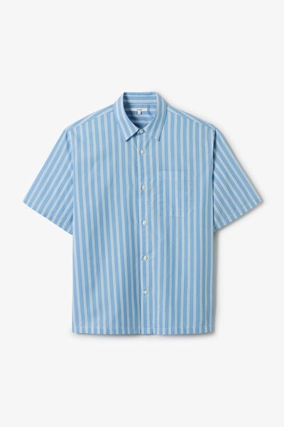 Chemisette en coton boxy ray&eacute;e