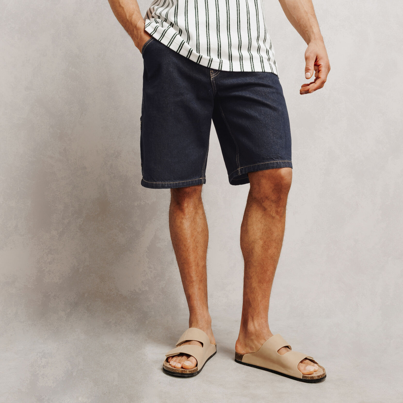 Short baggy en jean charpentier