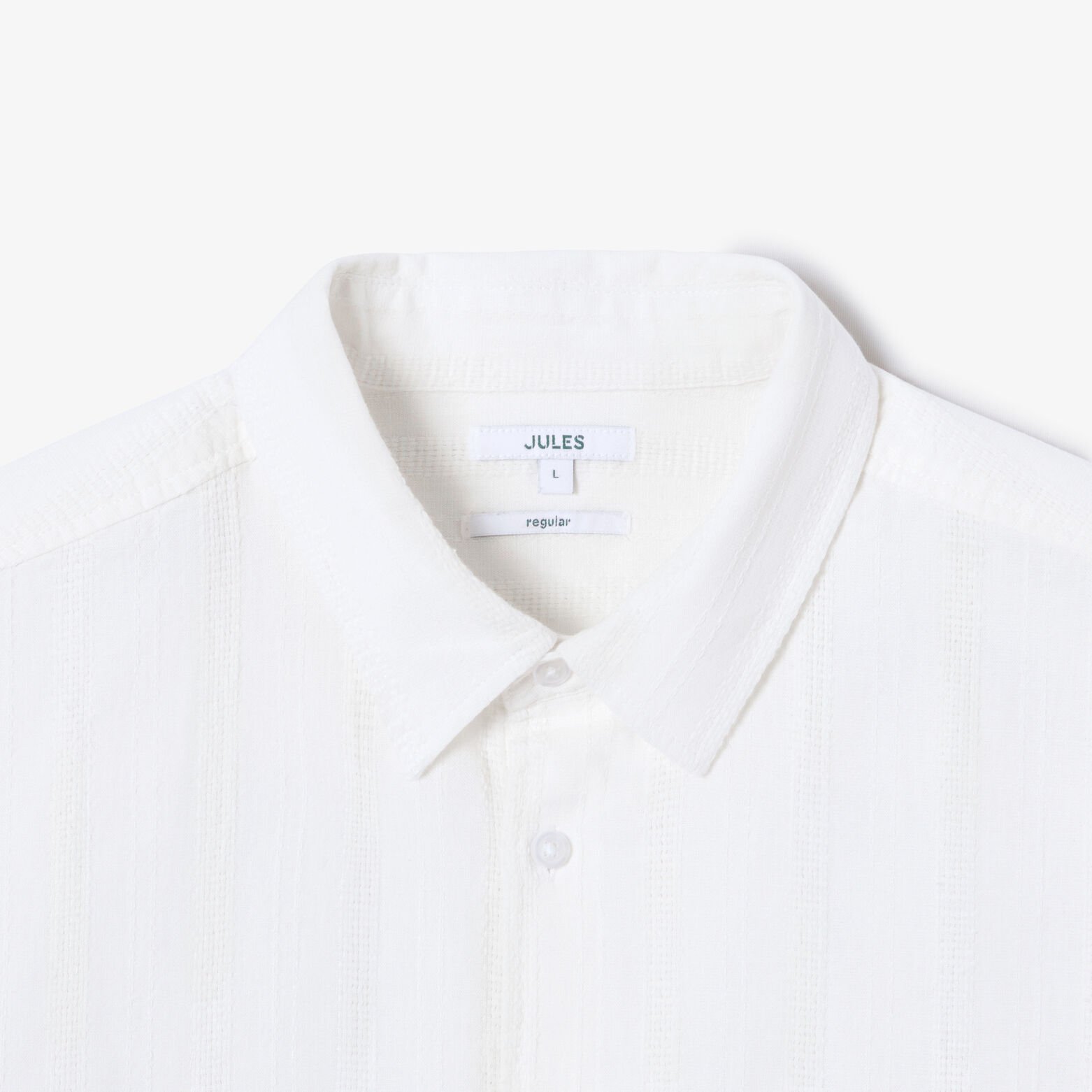 Chemisette en coton ray&eacute;e ton sur ton