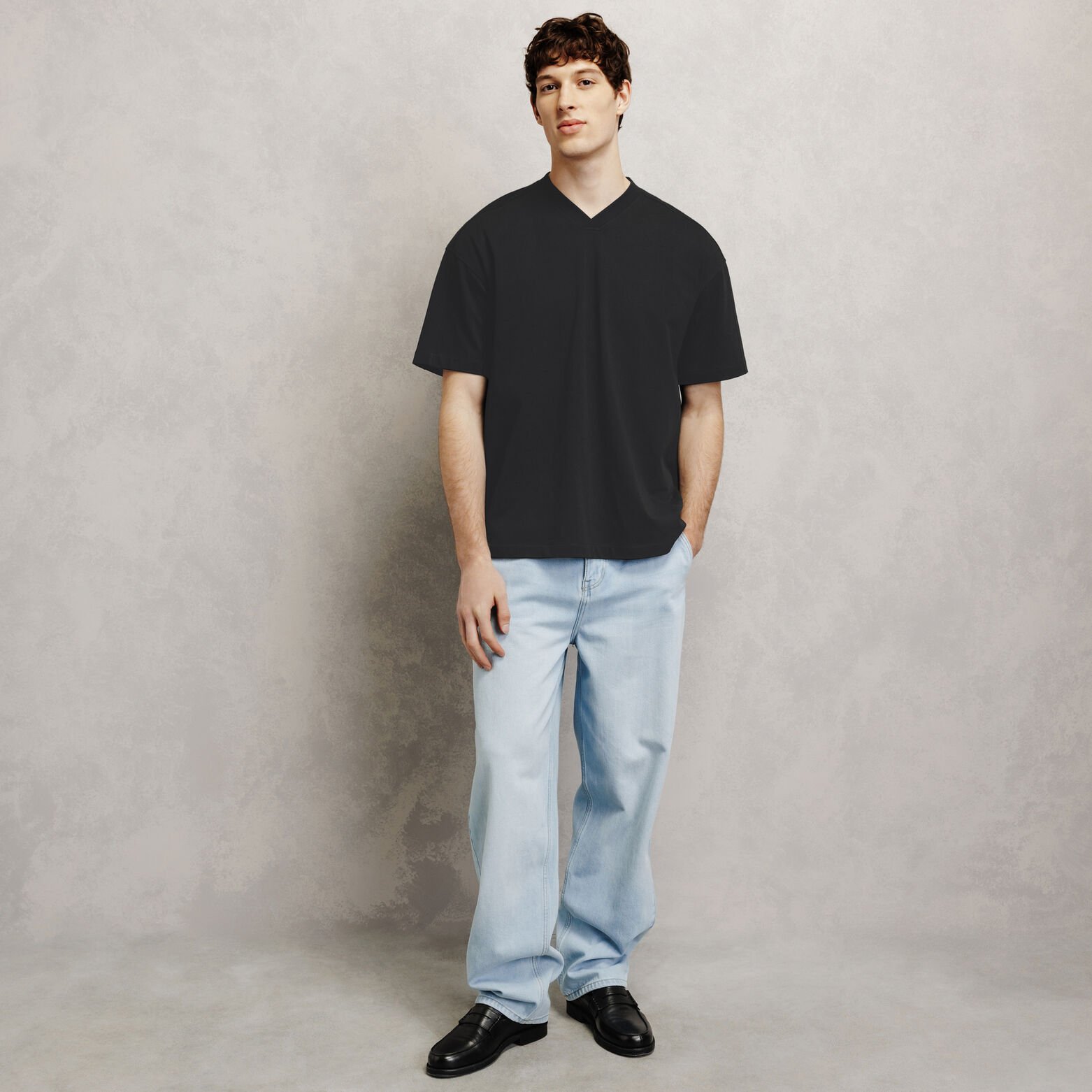 Tee shirt col V oversize