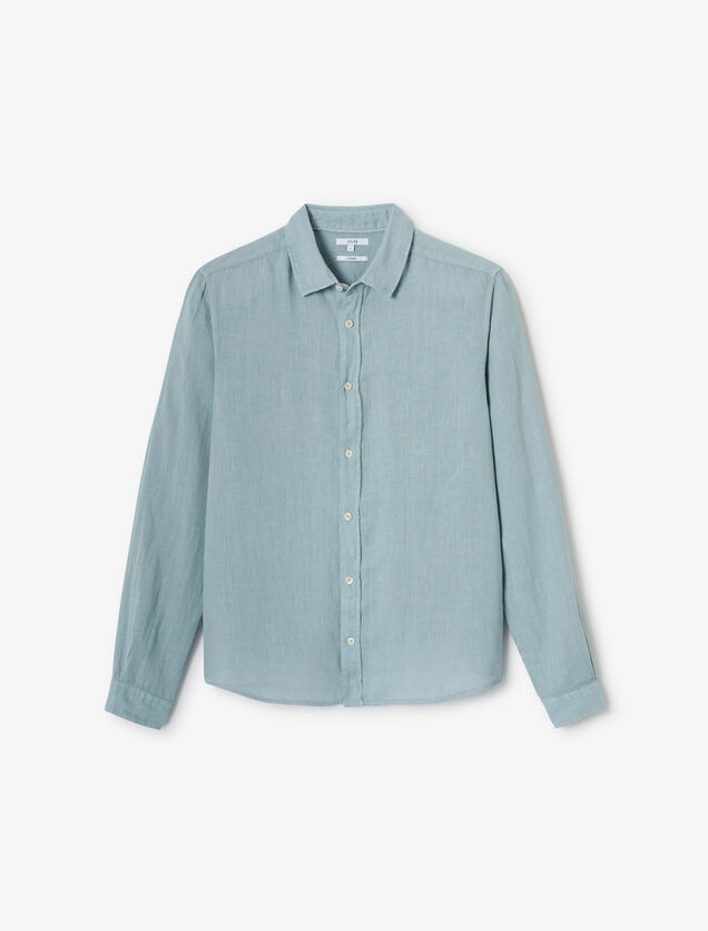 Regular fit hemd in linnen