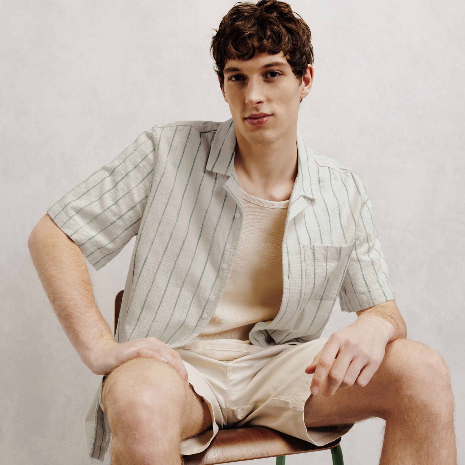 Chemisette en coton ray&eacute;e