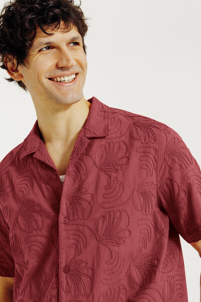 Regular fit hemdje met borduursel