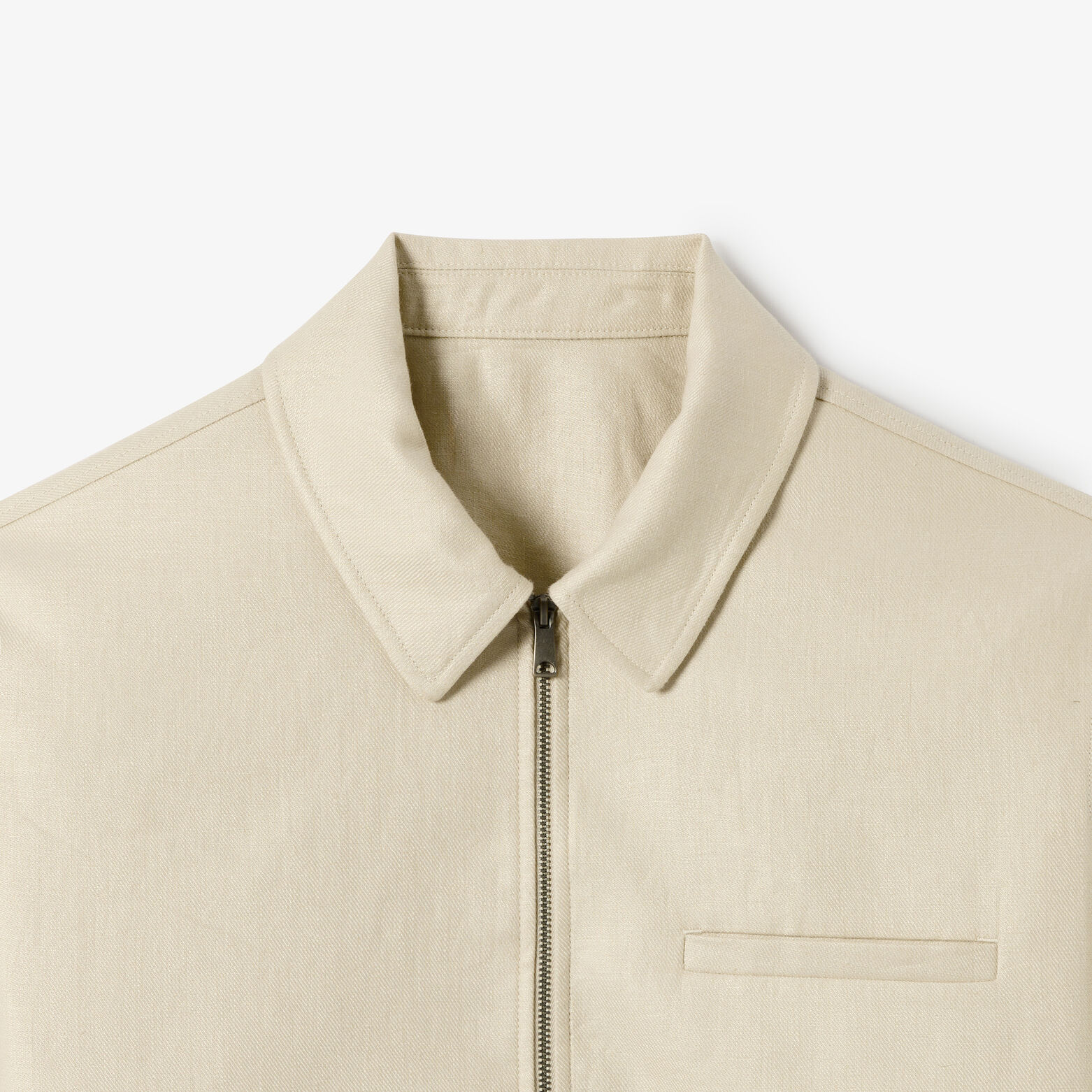 Veste col chemise zipp&eacute;e 100% lin