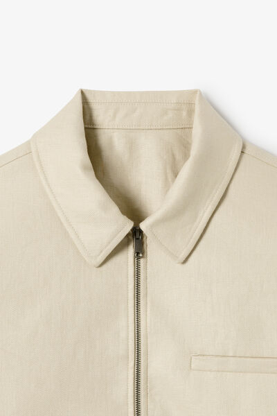 Jasje hemdskraag met rits in linnen