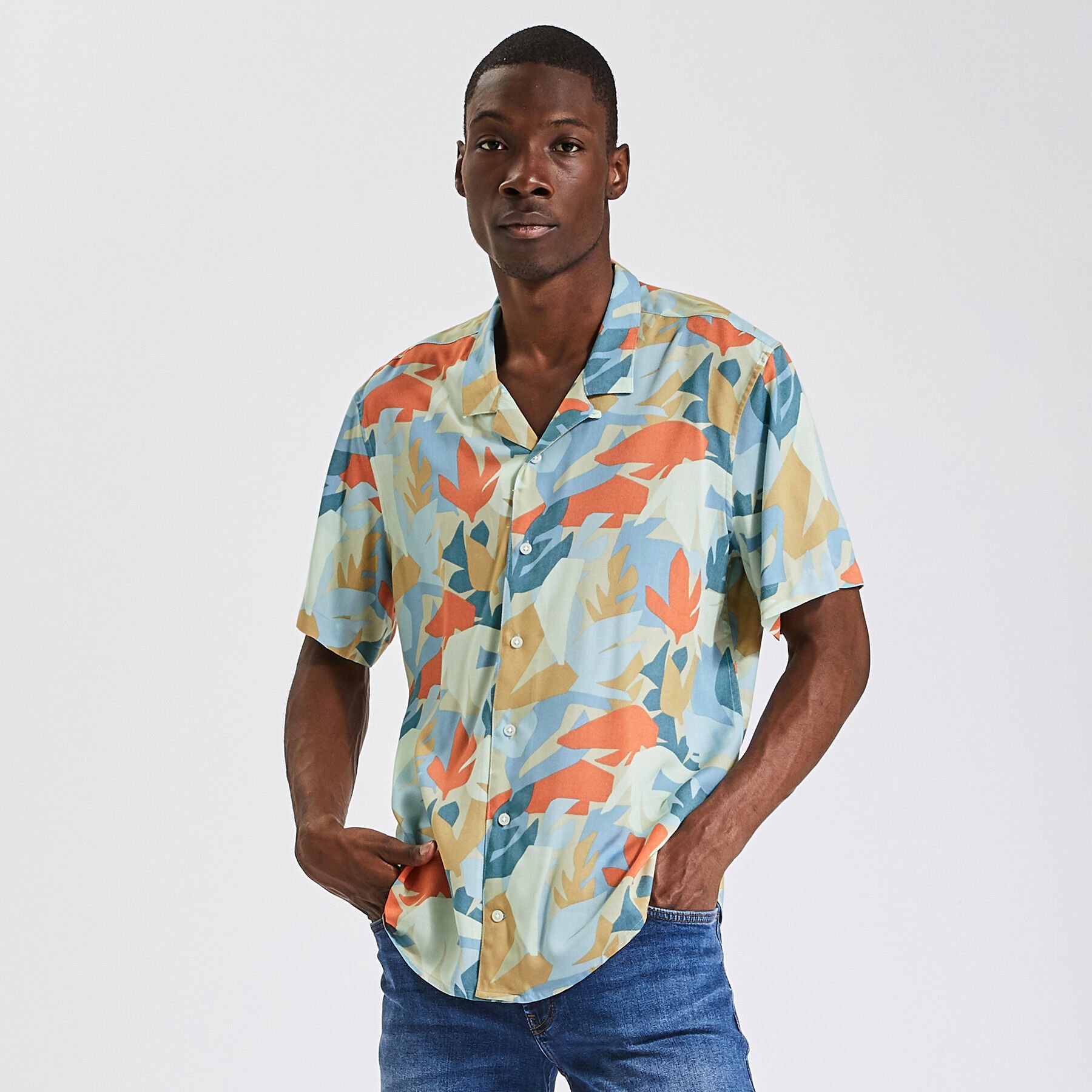 Chemise Manche Courte Chemisette Homme Motif Chemise Homme