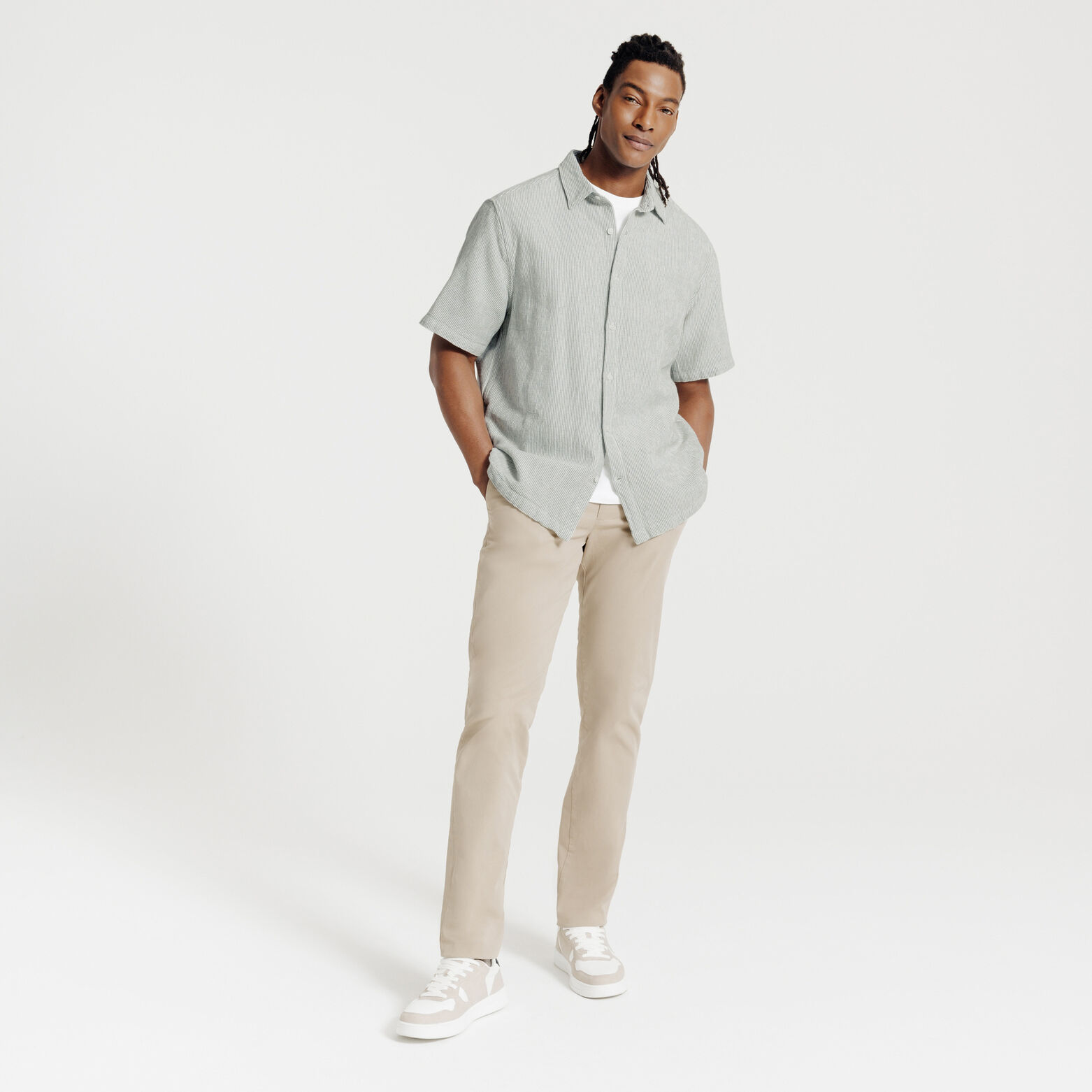 Effen gebreid hemdje in katoen 