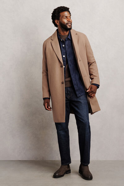 Manteau contenant de la laine col tailleur