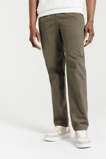 Straight fit broek met elastische taille