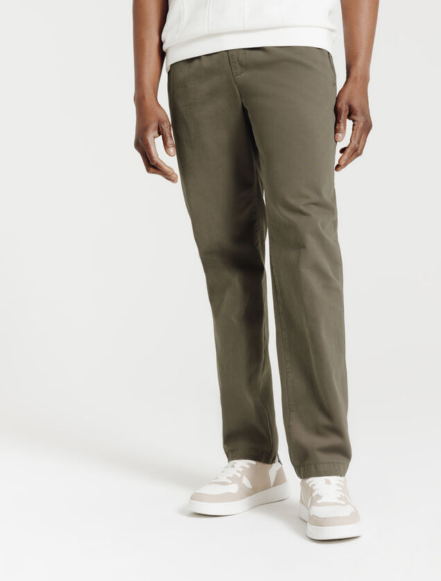 Straight fit broek met elastische taille