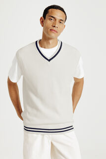 Trui met V-hals zonder mouwen