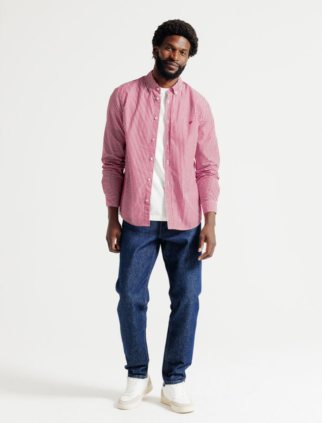 Chemise en coton ray&eacute;e color&eacute;e
