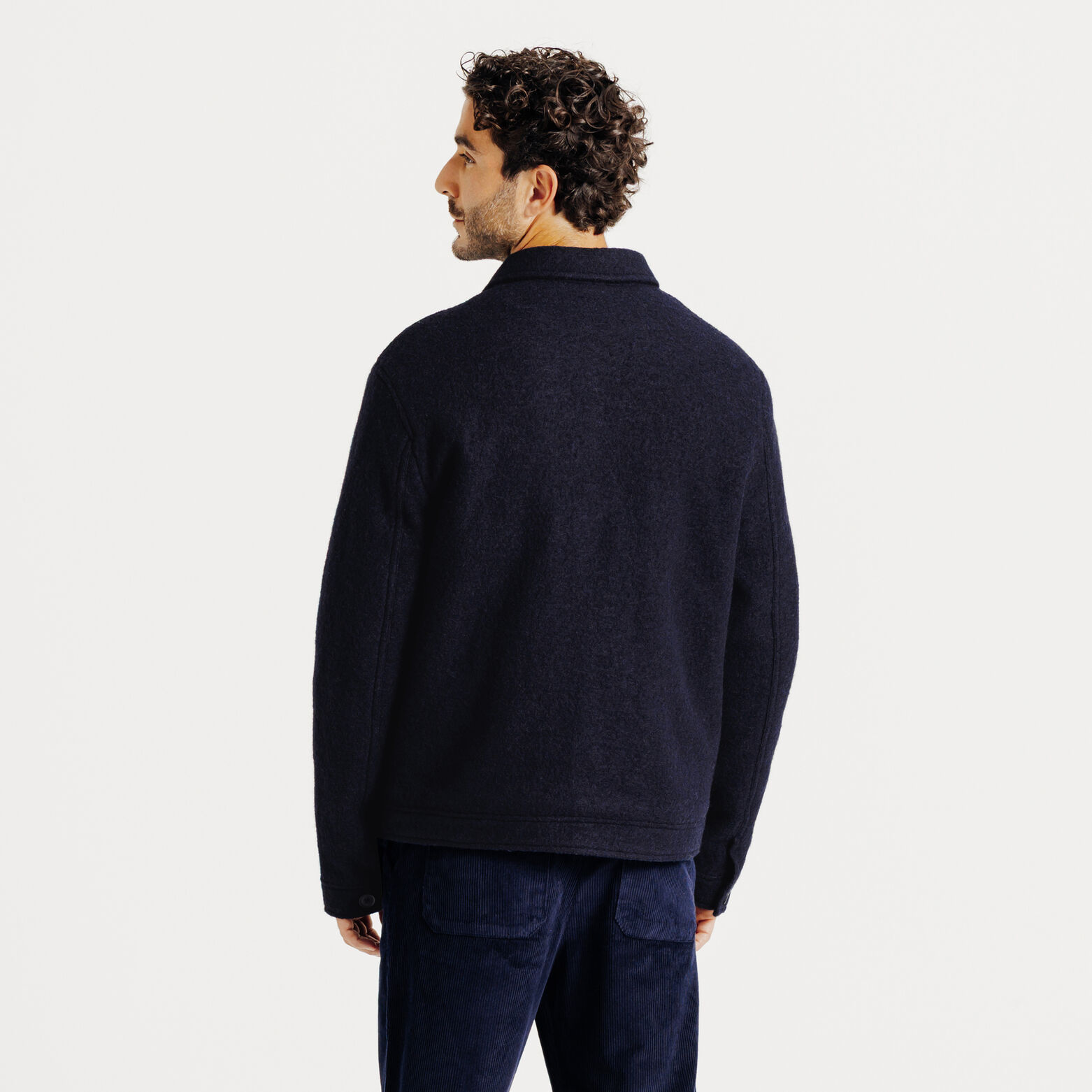 Jack met hemdskraag in wol