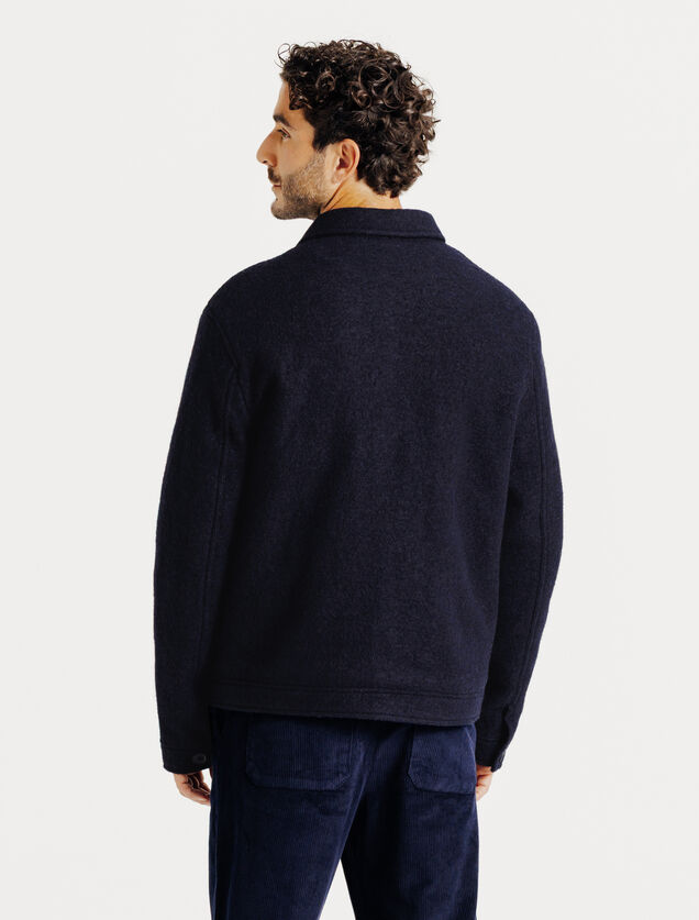Blouson en laine col chemise
