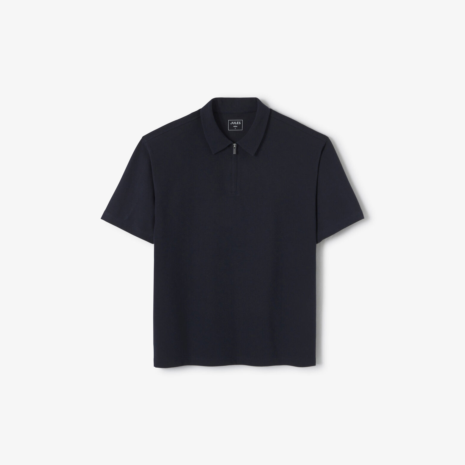 Polo manches courtes col zippé