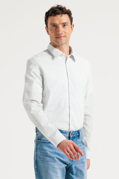 Chemise regular carreaux en coton